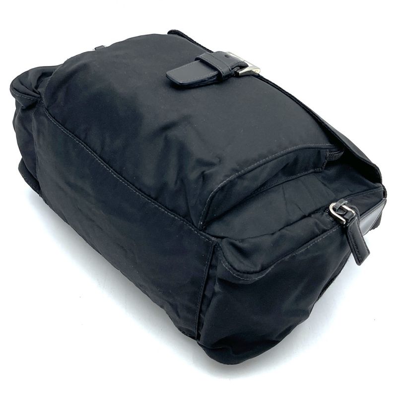 Prada Shoulder Bag Black Belt Nylon Leather Women Men Fashion Gift Vintage USED