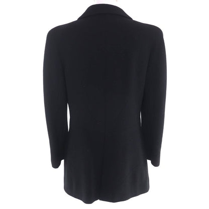 CHANEL Vintage 97A P09353 100% Wool Coco Mark Button Zip Up Coat Medium Length