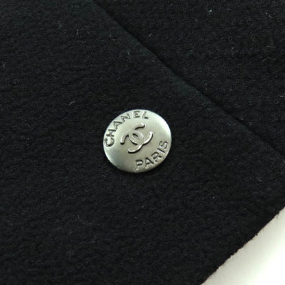 CHANEL Vintage 97A P09353 100% Wool Coco Mark Button Zip Up Coat Medium Length