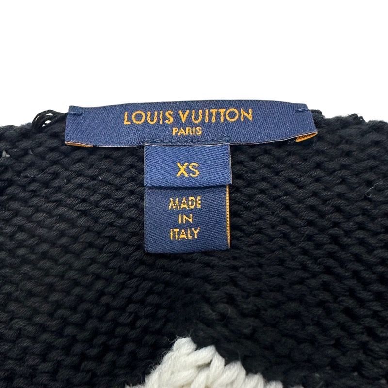 Louis Vuitton Dress Cotton Black White Logo Patch Border