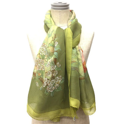 Hermes Scarf Scholl Carré 140 Scarf Silk Muslin Serenite Bamboo Green Aq11764
