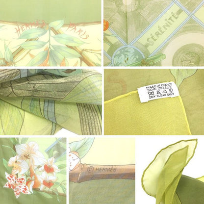 Hermes Scarf Scholl Carré 140 Scarf Silk Muslin Serenite Bamboo Green Aq11764