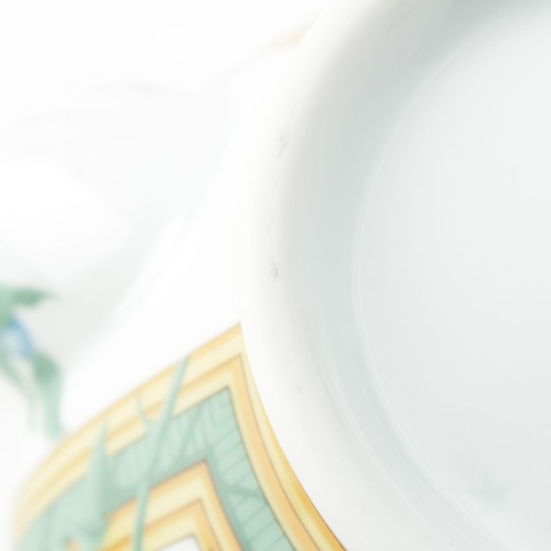 Hermes Toucan Teacups Saucers Pots Trays Dishes Cups Set of 6 White