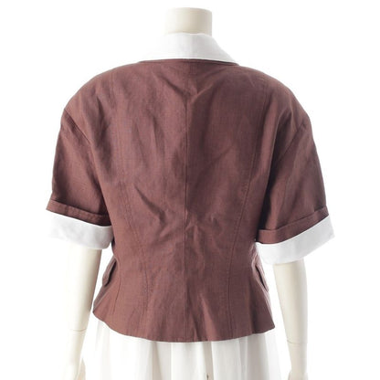 Chanel Coco Button Short Sleeve Tailored Jacket Collar Detachable Brown 40