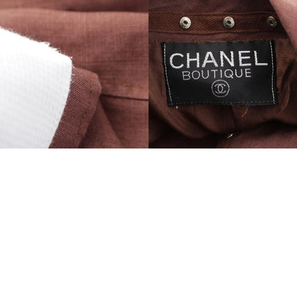 Chanel Coco Button Short Sleeve Tailored Jacket Collar Detachable Brown 40