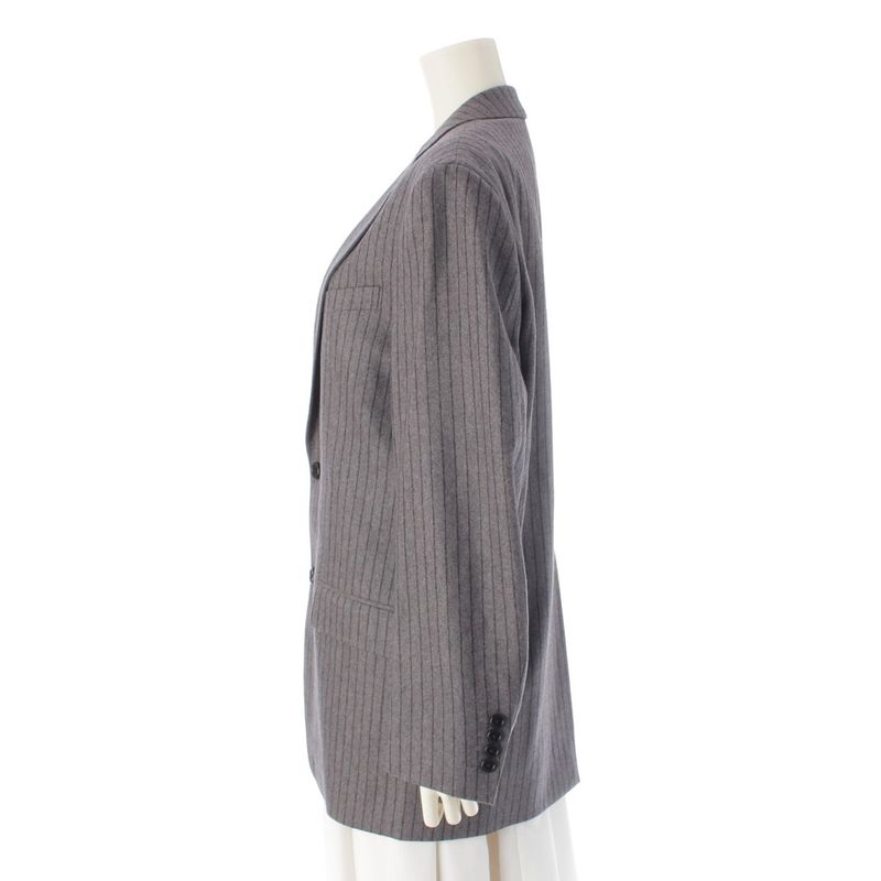 Celine Cashmere Stripe Tomboy Jacket Tailored Jacket Outerwear 2v71k046p Gray 34
