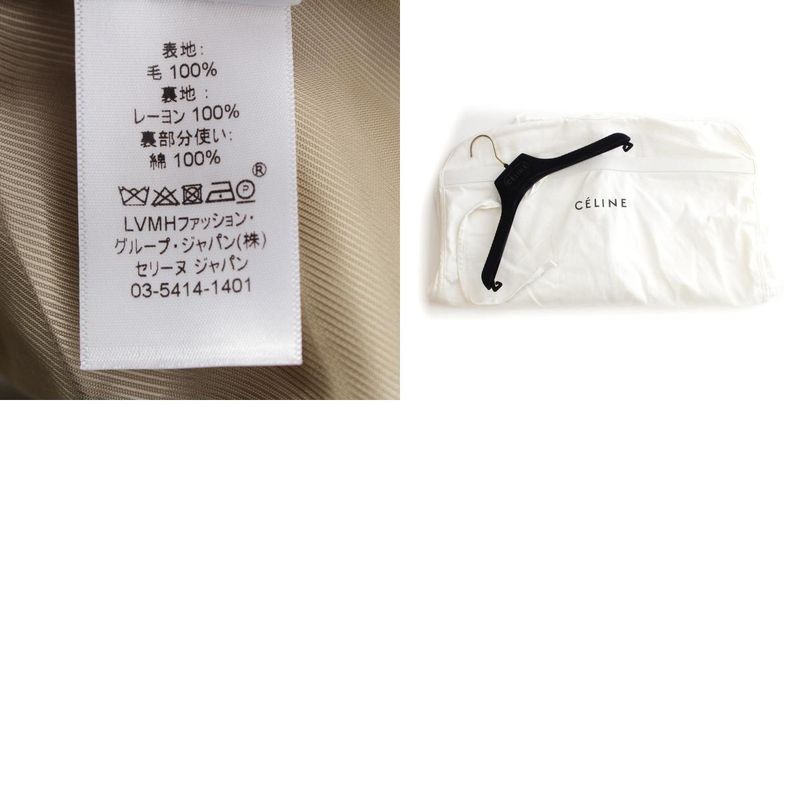 Celine Wool Phoebe Period Crombie Coat Outerwear 28h28 Gray 38