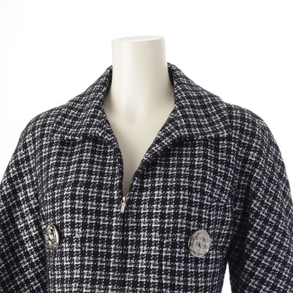 Chanel Cotton And Nylon Coco Button Tweed Tailored Jacket P53874 Black 38