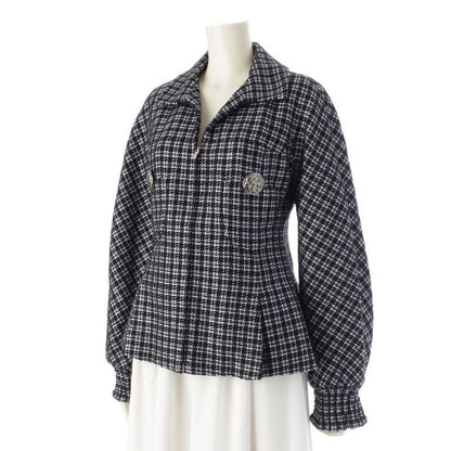 Chanel Cotton And Nylon Coco Button Tweed Tailored Jacket P53874 Black 38