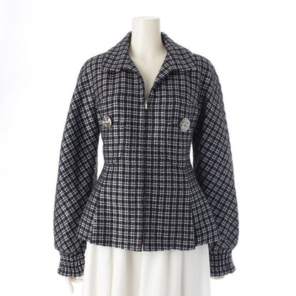 Chanel Cotton And Nylon Coco Button Tweed Tailored Jacket P53874 Black 38