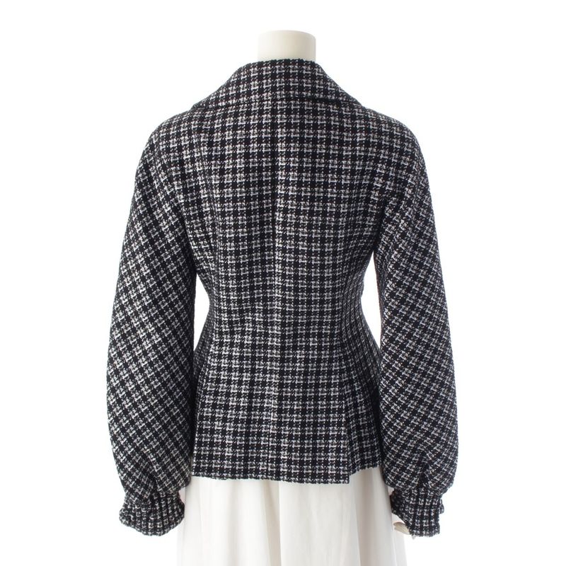 Chanel Cotton And Nylon Coco Button Tweed Tailored Jacket P53874 Black 38