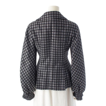 Chanel Cotton And Nylon Coco Button Tweed Tailored Jacket P53874 Black 38