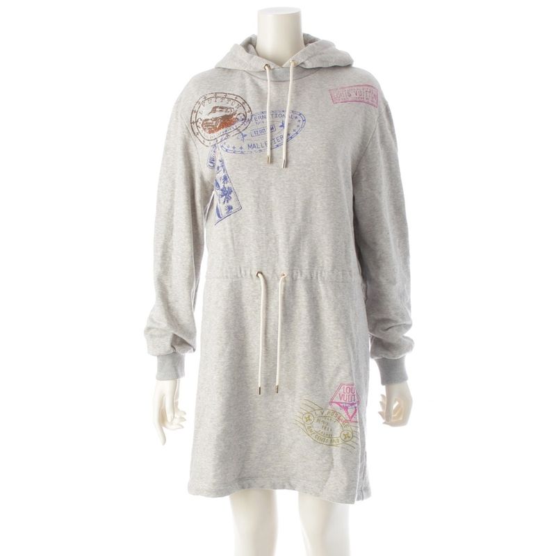 Louis Vuitton 25SS Travel Stamp Sweater Dress 1agdkx Gray XS