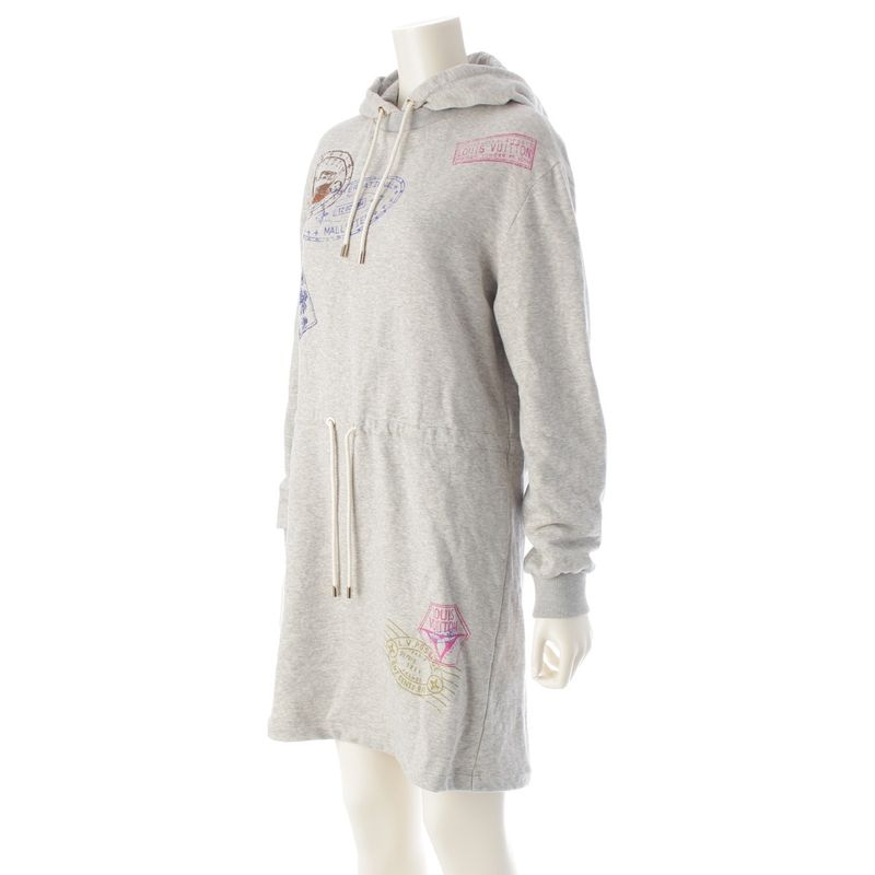 Louis Vuitton 25SS Travel Stamp Sweater Dress 1agdkx Gray XS