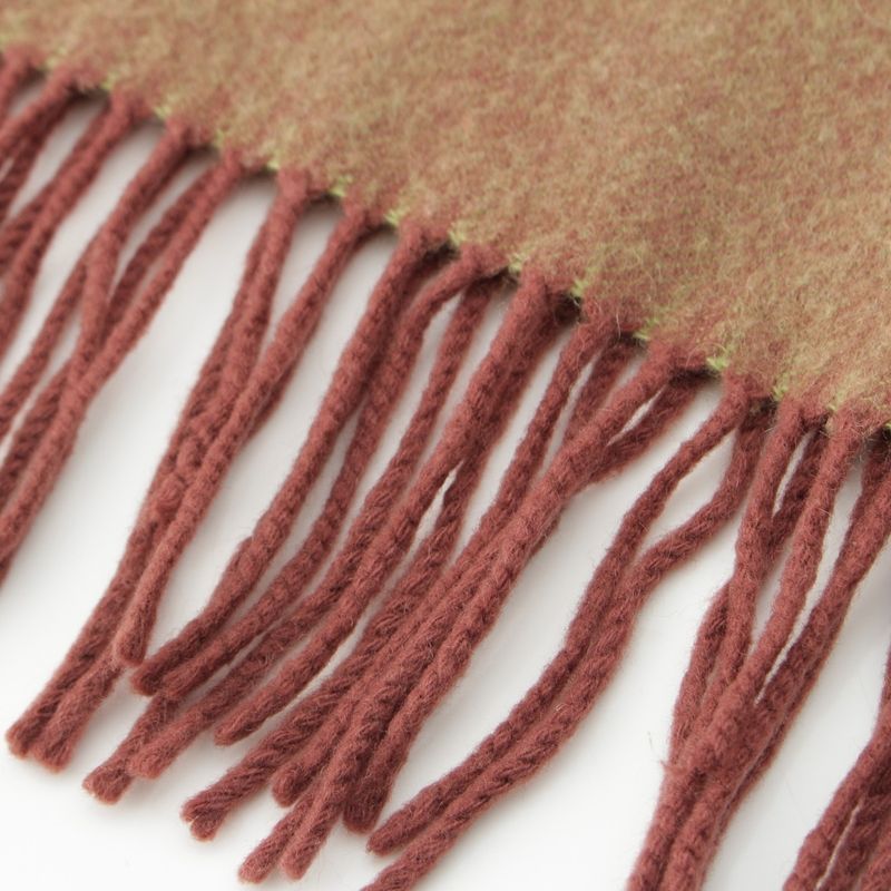 Chanel 100% Cashmere Cambon Logo Stole Shawl Scarf Brown Green