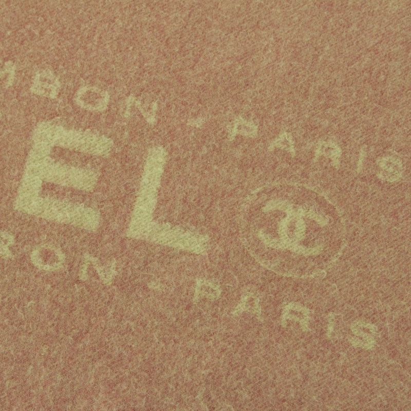 Chanel 100% Cashmere Cambon Logo Stole Shawl Scarf Brown Green