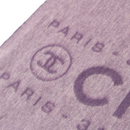 Chanel Cotton Cambon Coco Mark Fringe Shawl Scarf Purple