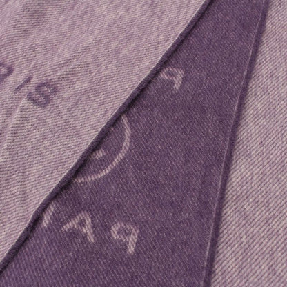 Chanel Cotton Cambon Coco Mark Fringe Shawl Scarf Purple