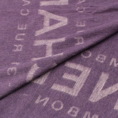 Chanel Cotton Cambon Coco Mark Fringe Shawl Scarf Purple