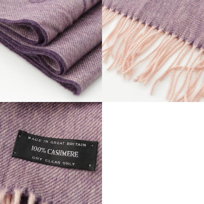 Chanel Cotton Cambon Coco Mark Fringe Shawl Scarf Purple