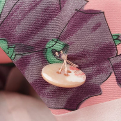 Prada 08 Silk Flower Print Trench Coat Outerwear Pink 42