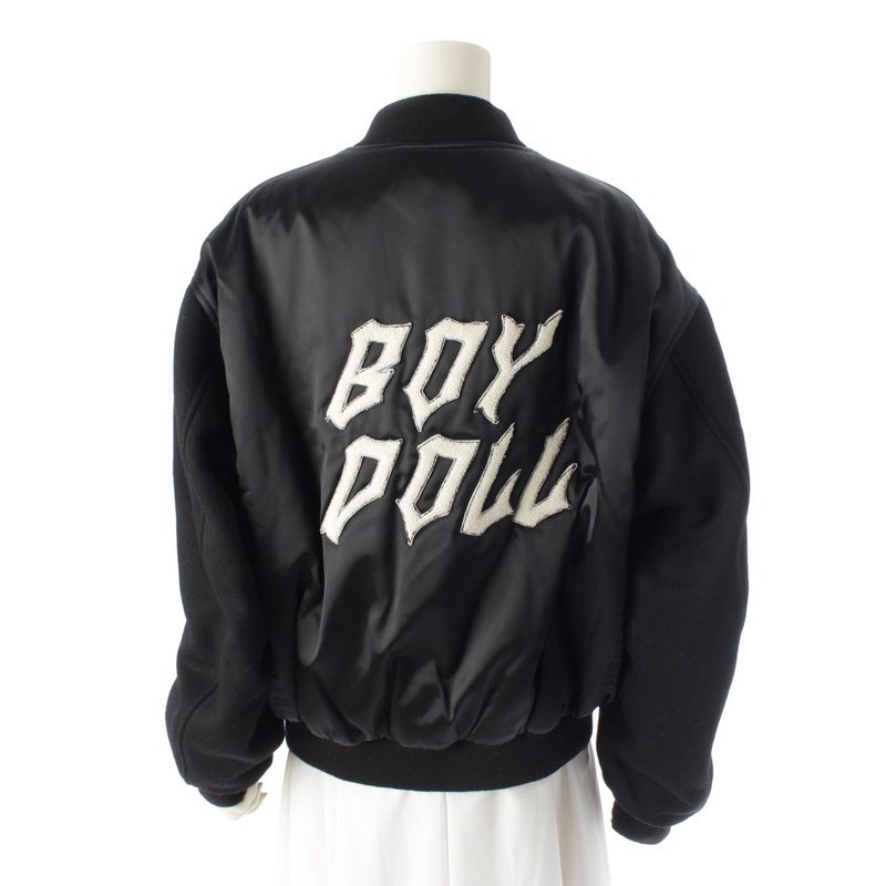 Celine 22AW BOY DOLL Varsity Jacket Teddy Jacket Outerwear 2w750048s Black 46