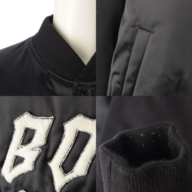 Celine 22AW BOY DOLL Varsity Jacket Teddy Jacket Outerwear 2w750048s Black 46