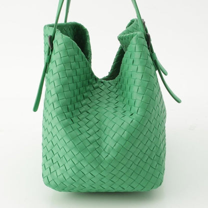 Bottega Veneta Leather Chesta Intrecciato Tote Handbag Green