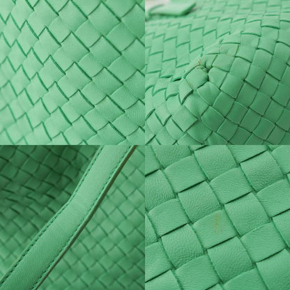Bottega Veneta Leather Chesta Intrecciato Tote Handbag Green