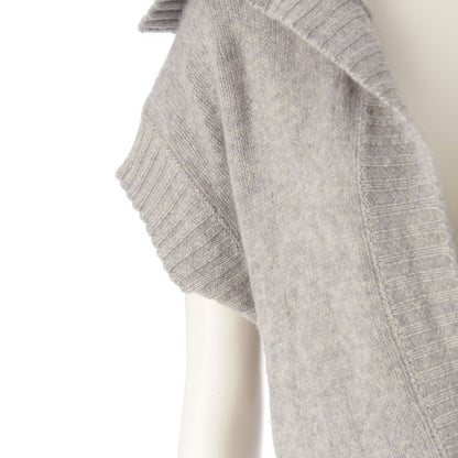 Chanel 08P Sport Cashmere Striped Collar Knit Vest Top P32601 Grey 42