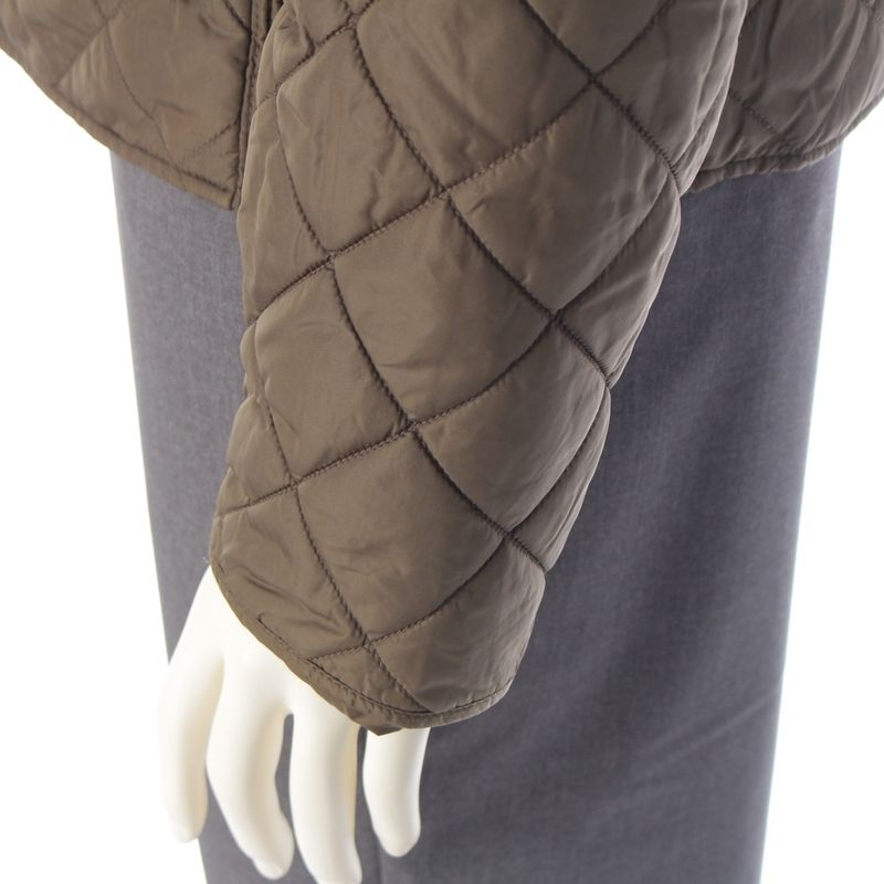 Prada 18 Nylon Quilted Cotton Zip Up Jacket Blouson Outerwear Sgh036 Khaki 48