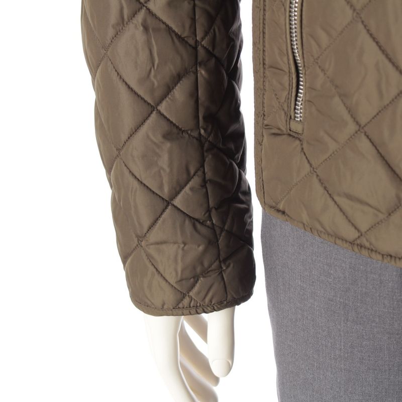 Prada 18 Nylon Quilted Cotton Zip Up Jacket Blouson Outerwear Sgh036 Khaki 48