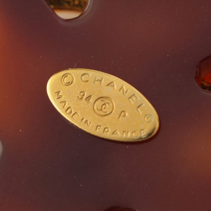 Chanel 94P Plastic Chain Coco Mark Necklace Accessory In Brown Gold