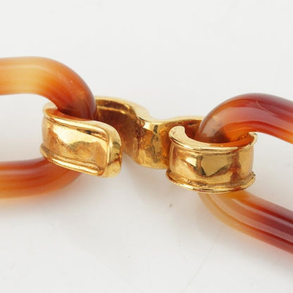 Chanel 94P Plastic Chain Coco Mark Necklace Accessory In Brown Gold