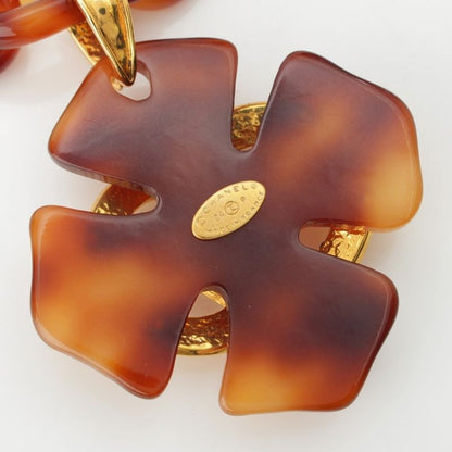 Chanel 94P Plastic Chain Coco Mark Necklace Accessory In Brown Gold