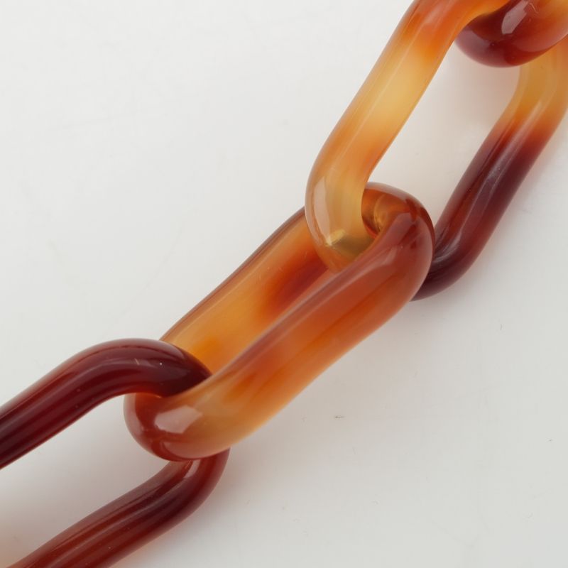 Chanel 94P Plastic Chain Coco Mark Necklace Accessory In Brown Gold