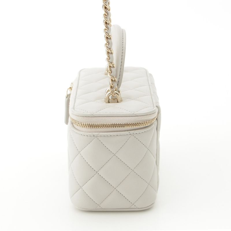 Chanel 25A Lambskin Matelasse Coco Mark 2-way Shoulder Vanity Bag Random Number