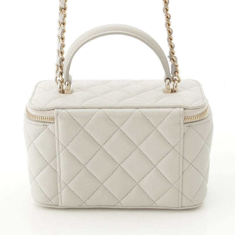 Chanel 25A Lambskin Matelasse Coco Mark 2-way Shoulder Vanity Bag Random Number