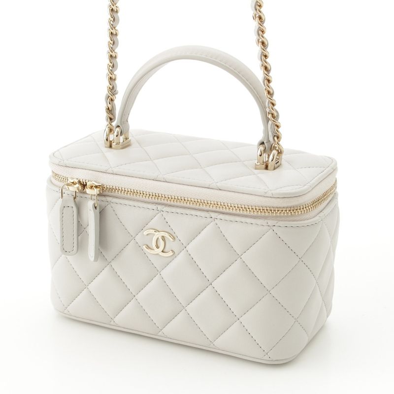 Chanel 25A Lambskin Matelasse Coco Mark 2-way Shoulder Vanity Bag Random Number