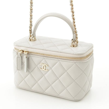 Chanel 25A Lambskin Matelasse Coco Mark 2-way Shoulder Vanity Bag Random Number