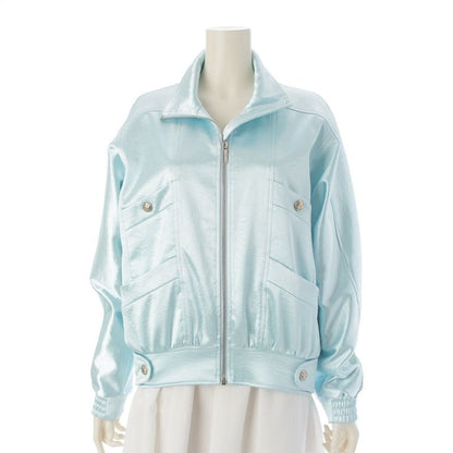 Chanel 2024 Satin Coco Mark Rhinestone Blouson Bomber Jacket Outerwear P76407