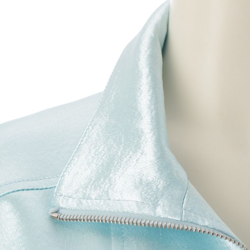 Chanel 2024 Satin Coco Mark Rhinestone Blouson Bomber Jacket Outerwear P76407