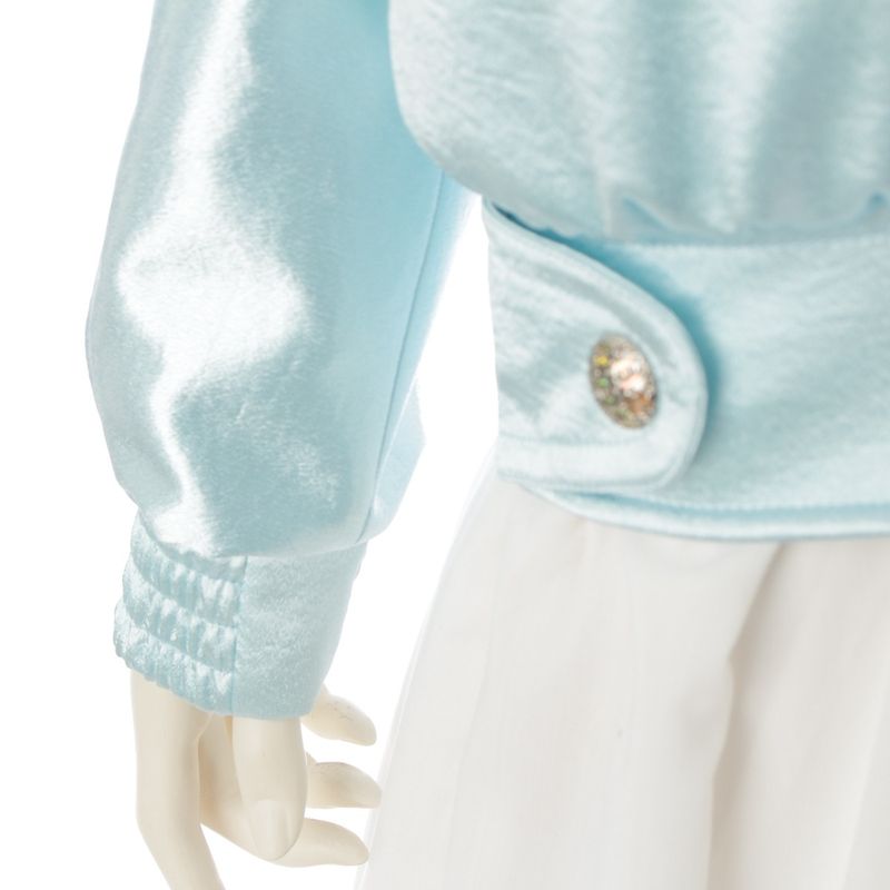 Chanel 2024 Satin Coco Mark Rhinestone Blouson Bomber Jacket Outerwear P76407