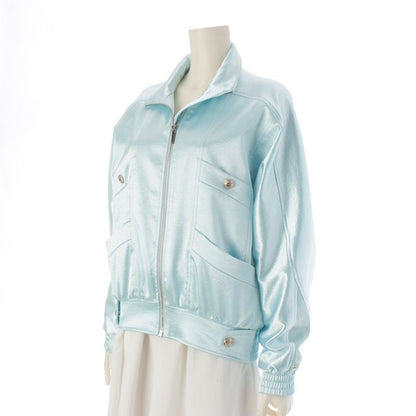 Chanel 2024 Satin Coco Mark Rhinestone Blouson Bomber Jacket Outerwear P76407