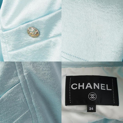 Chanel 2024 Satin Coco Mark Rhinestone Blouson Bomber Jacket Outerwear P76407