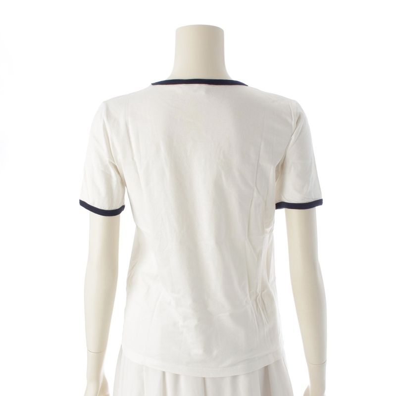 Celine Cotton Triomphe Logo Print Classic Short Sleeve Tee Top 2x872671q White