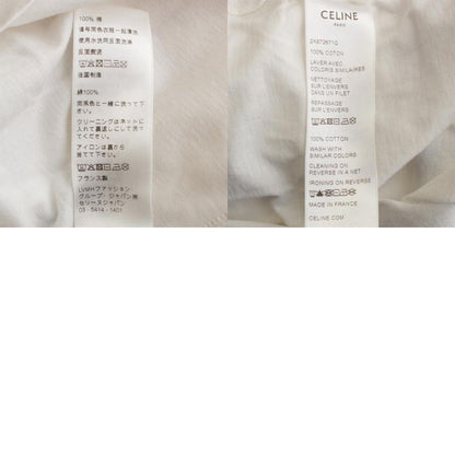 Celine Cotton Triomphe Logo Print Classic Short Sleeve Tee Top 2x872671q White