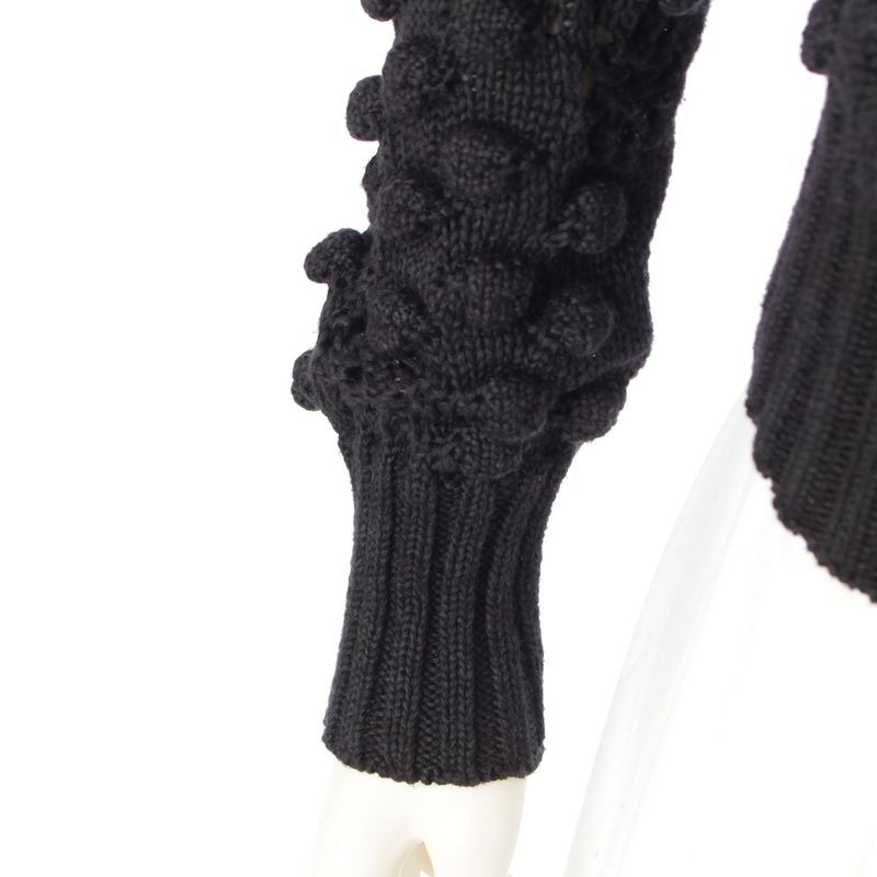 Chanel Cotton Coco Mark Knit Cardigan Top P56223 Black 34