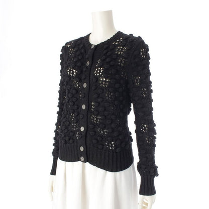 Chanel Cotton Coco Mark Knit Cardigan Top P56223 Black 34