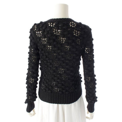 Chanel Cotton Coco Mark Knit Cardigan Top P56223 Black 34